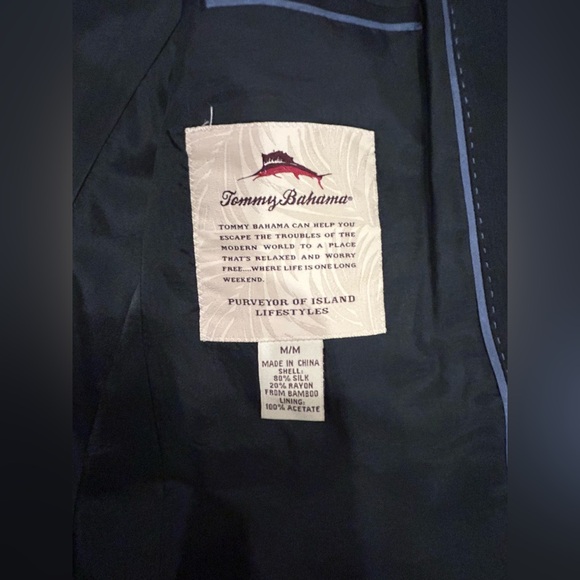 Tommy Bahama Mens Jacket Blazer black Two Button Sport - Picture 4 of 4